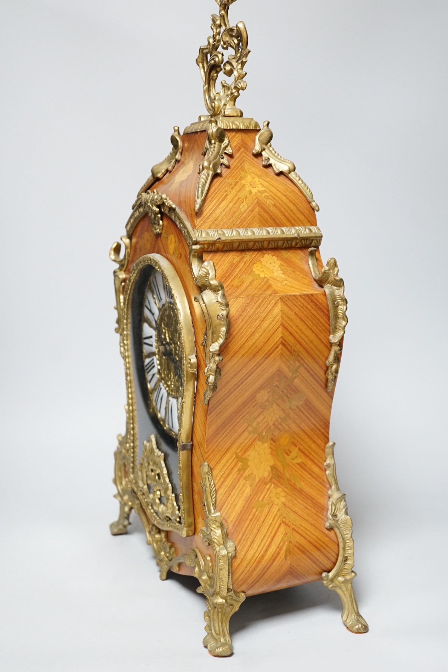 A modern 19th century style mantel clock, 56cm